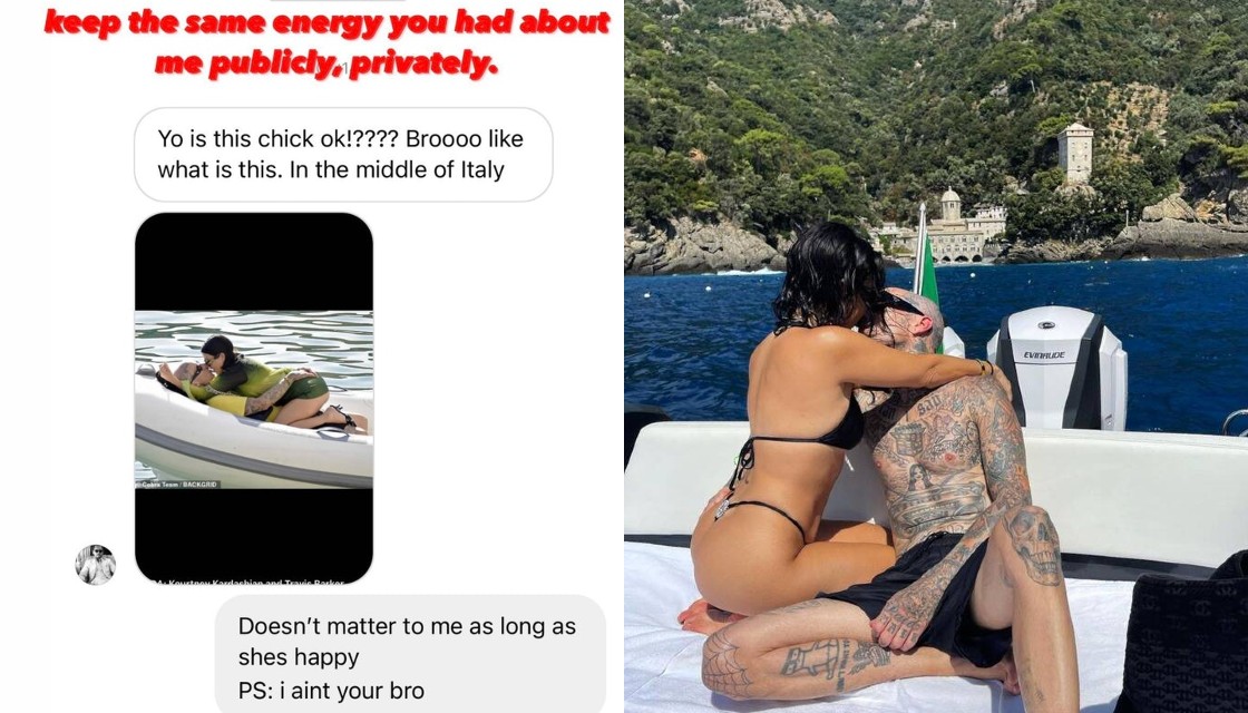 Kourtney Kardashian's ex Younes Bendjima leaks alleged message from Scott  Disick criticising PDA with Travis Barker | Newshub