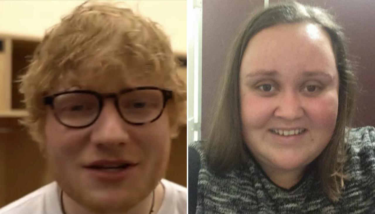 Ed Sheeran films video for young cancer-struck Kiwi woman | Newshub