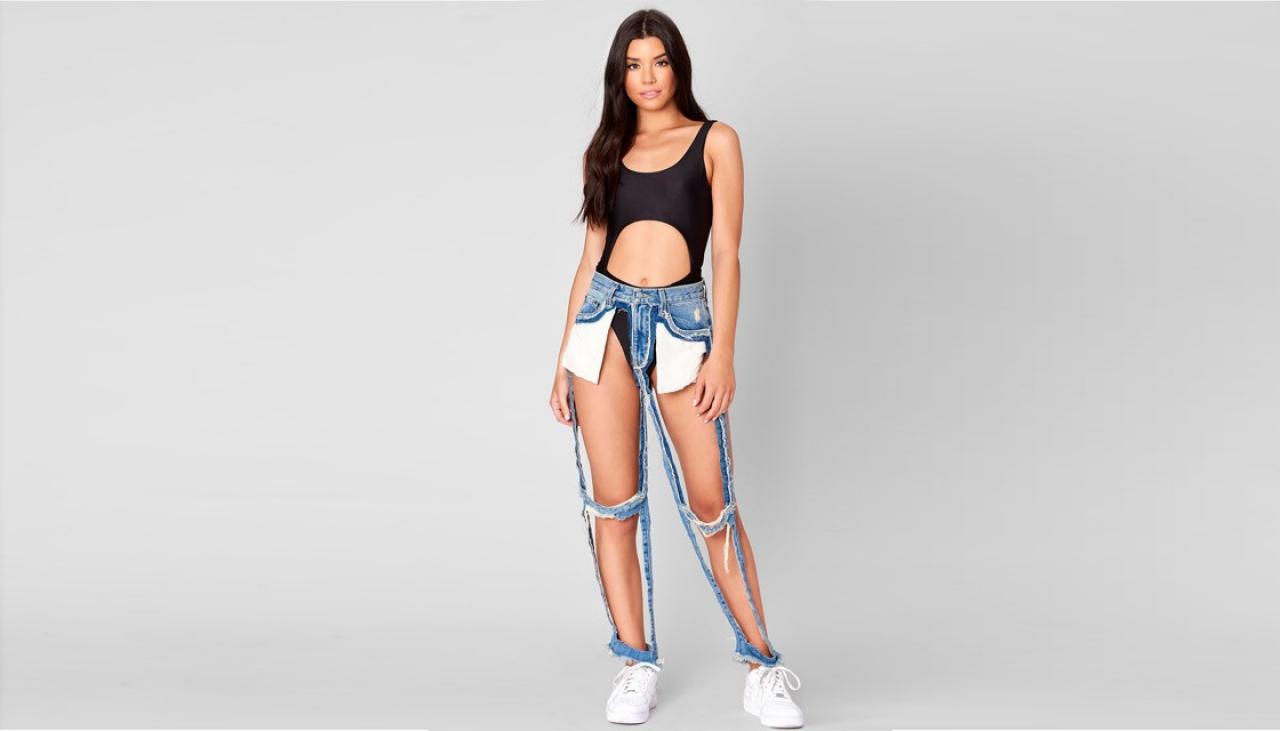 Outrageous 'extreme cut out jeans' go on sale for $239