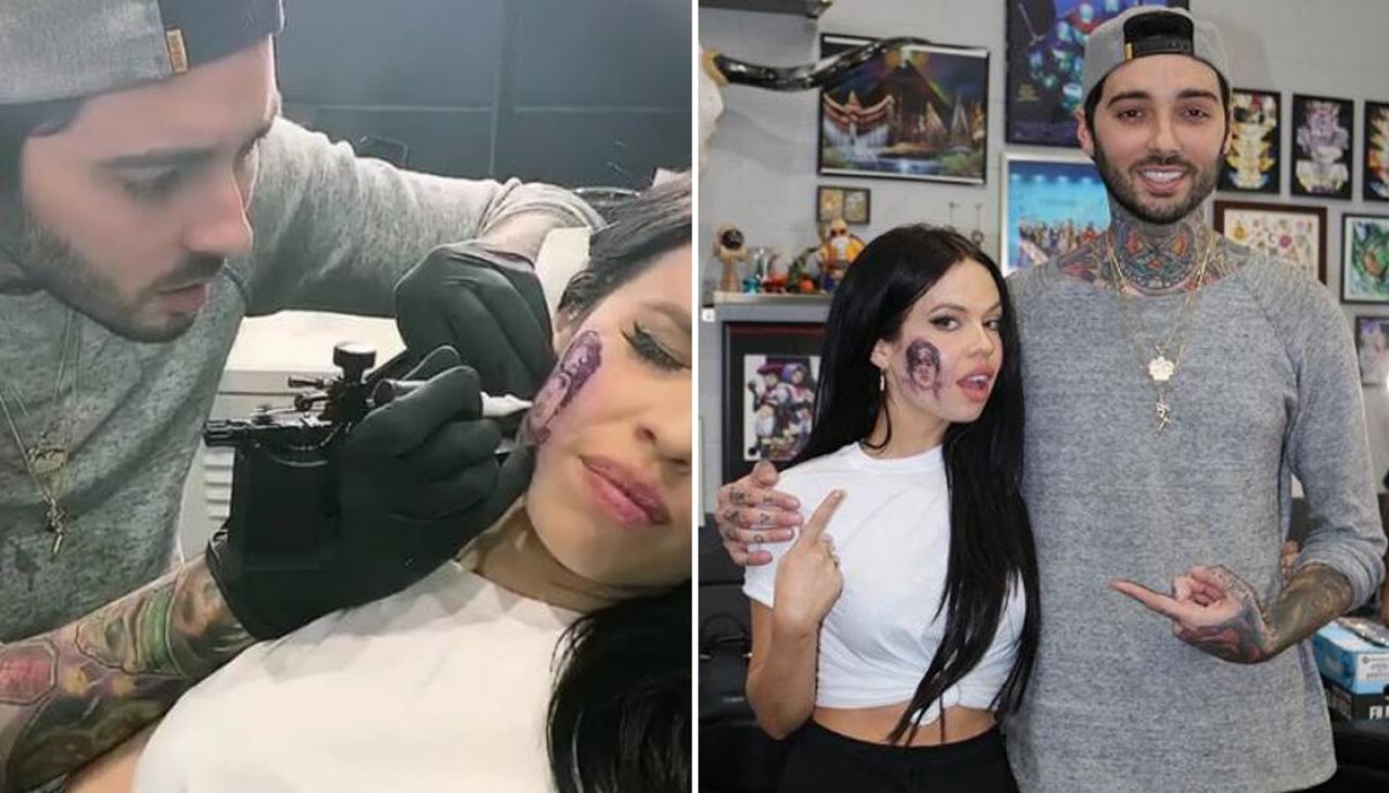 Kiwi Singer Kelsy Karter Gets Harry Styles Face Tattooed On Her Cheek