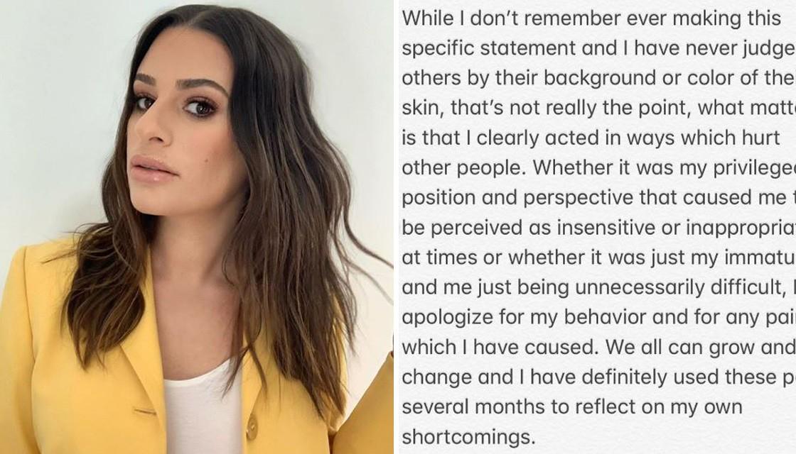 Lea Michele s apology to black Glee castmates narcissistic