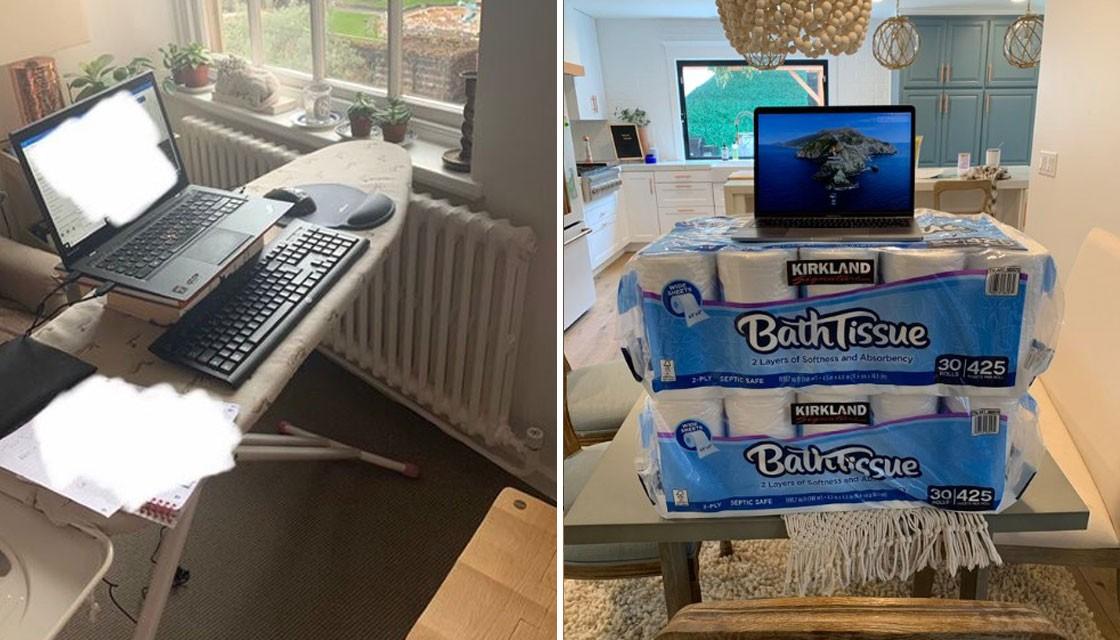 People Sharing Their Makeshift Work From Home Desks Is the Twitter