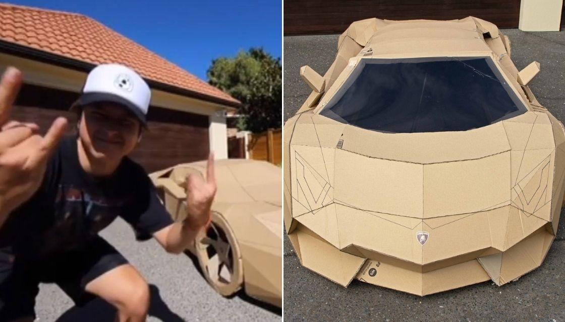 Lamborghini made of CARDBOARD sells for $10,000 after being made by a  creative Kiwi r