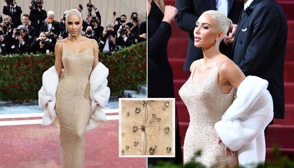Kim Kardashian under fire as Marilyn Monroe dress allegedly damaged ...