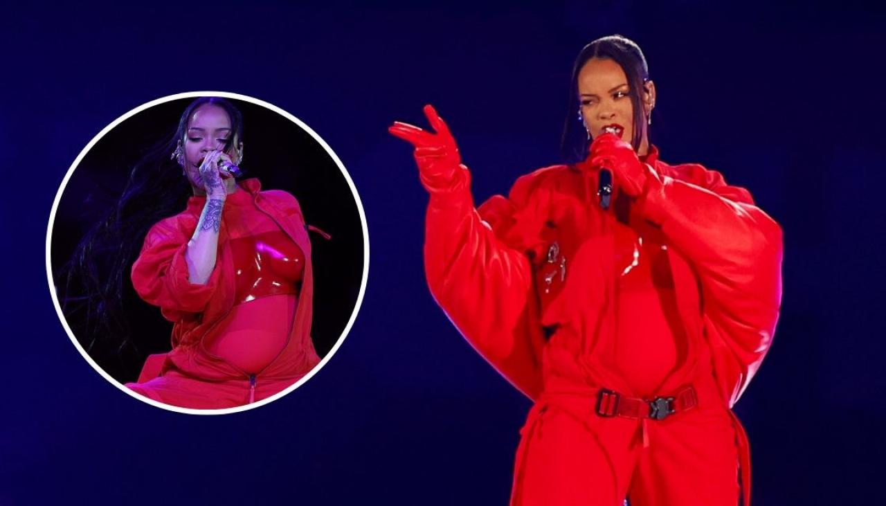 Pregnant Rihanna rocks red-hot outfit for Super Bowl 2023 halftime show