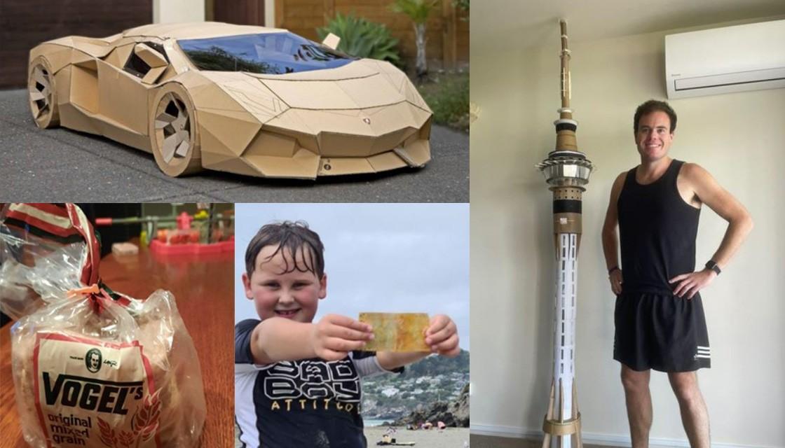 Cardboard Lamborghini built by Kiwi r up for charity auction