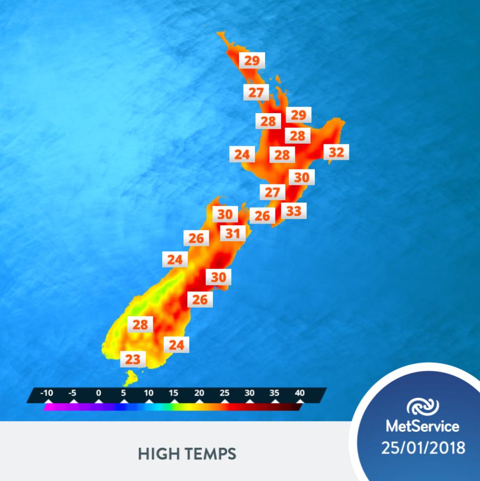 Recordbreaking heat to continue across New Zealand Newshub