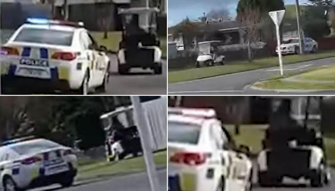 Robbery Suspect Flees Police On Golf Cart In Low Speed Ngāruawāhia Car