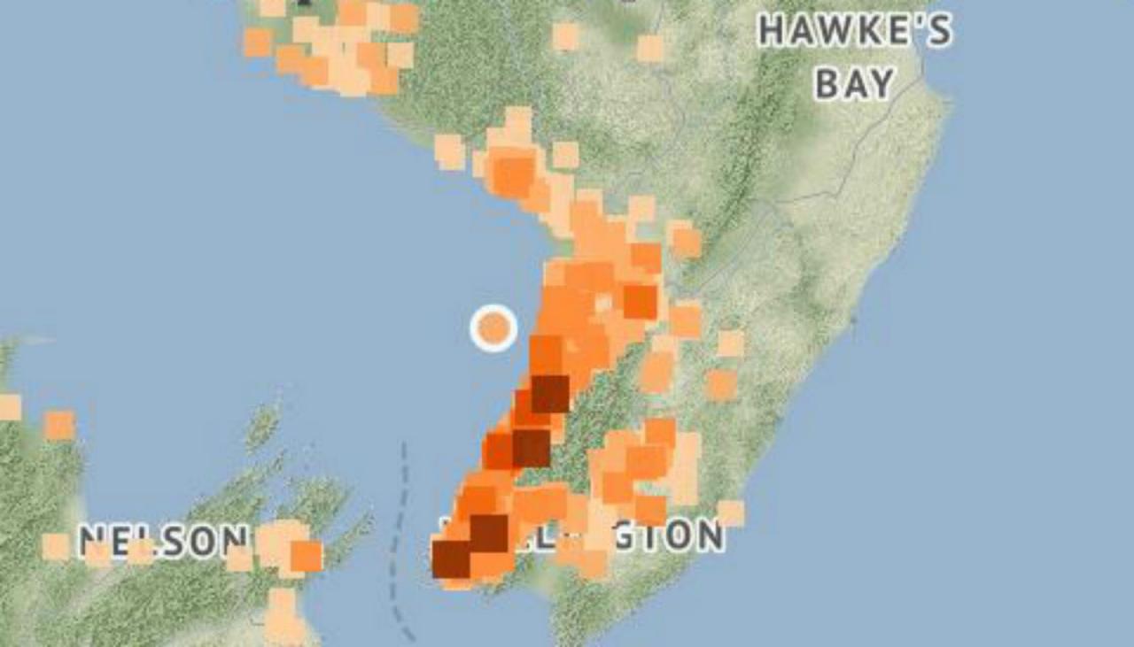 Earthquake strikes outside Levin and shakes Wellington