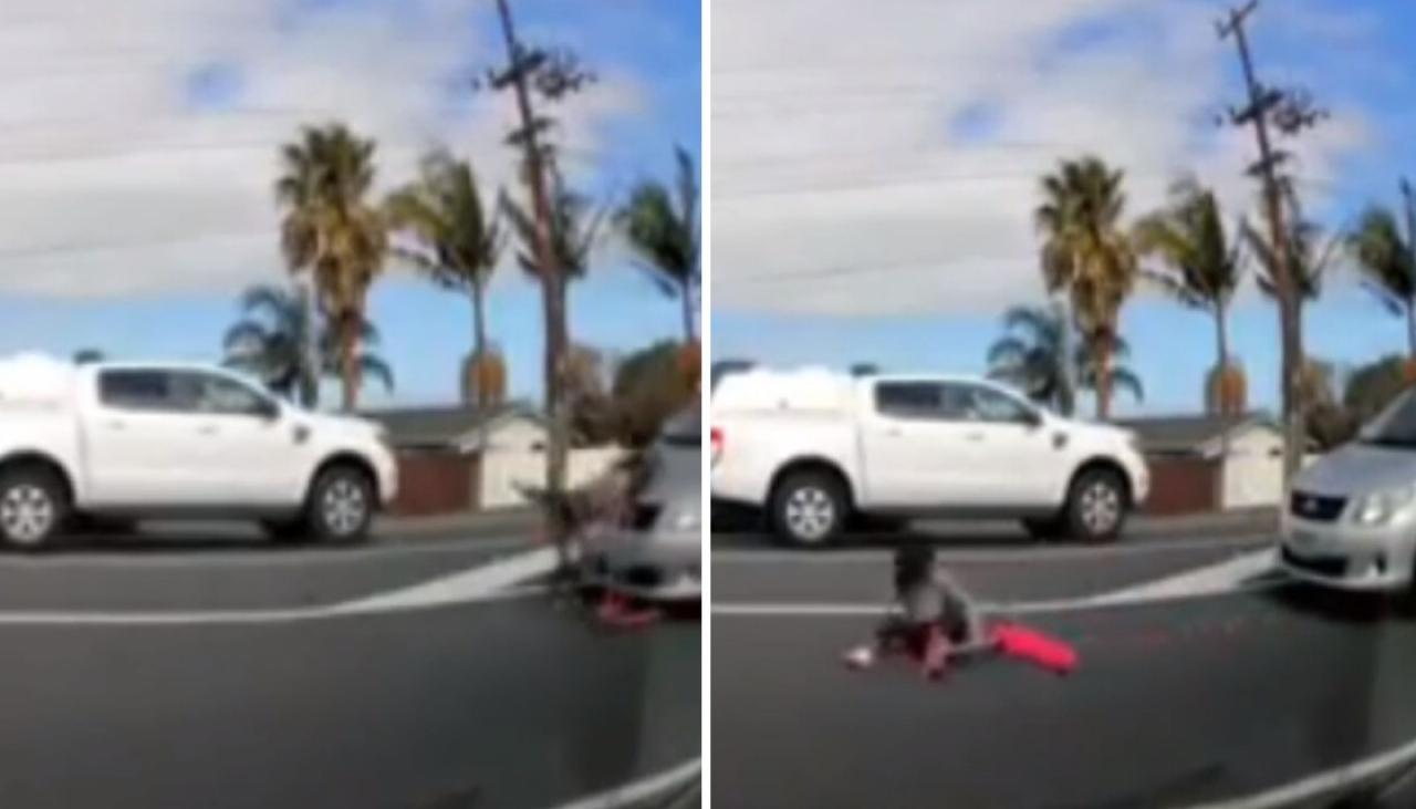 Scary Moment Young Girl Knocked Down By Car On Busy Auckland Road Prompts Police Enquiries 8231