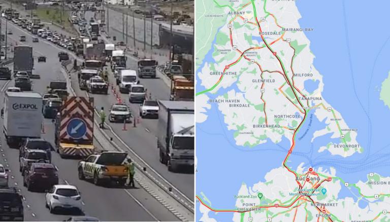 Auckland Traffic Congestion Map Parts Of Auckland Motorway Forced To Close Overnight After Road Surface  Lifted | Newshub