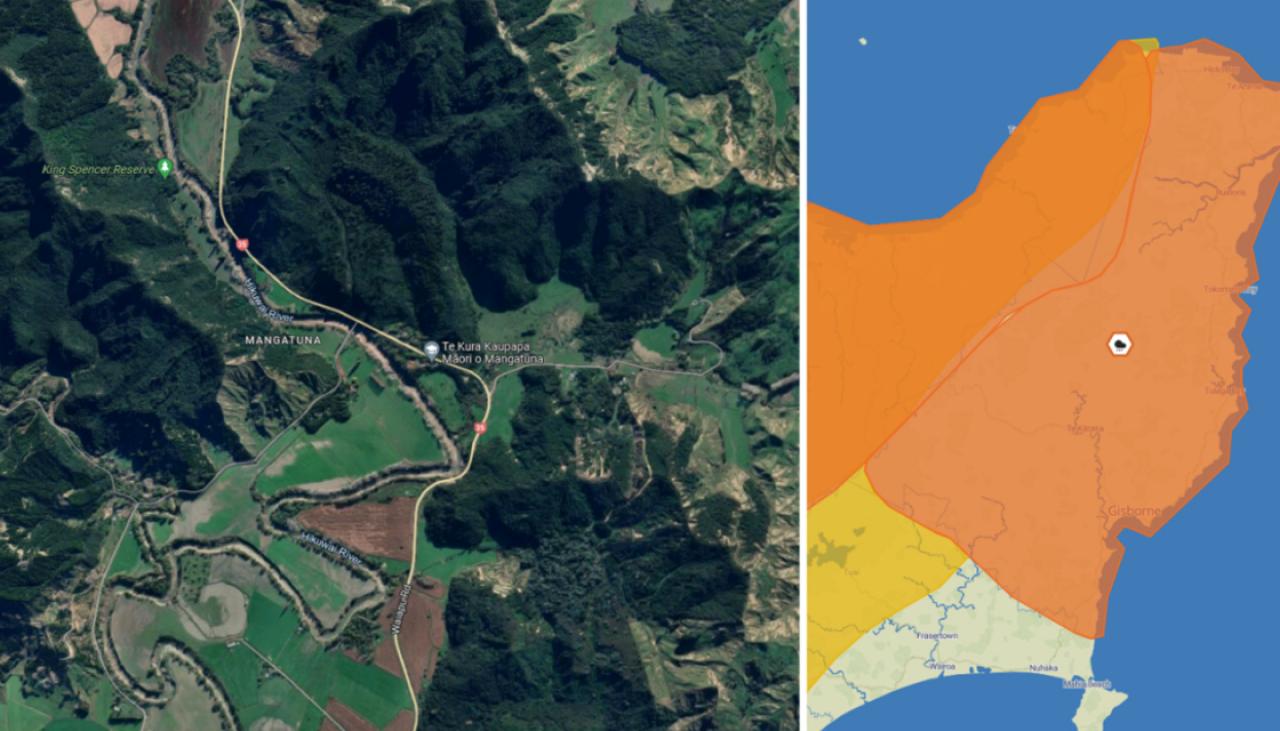 Residents of Gisborne's Mangatuna advised to evacuate, 28 roads