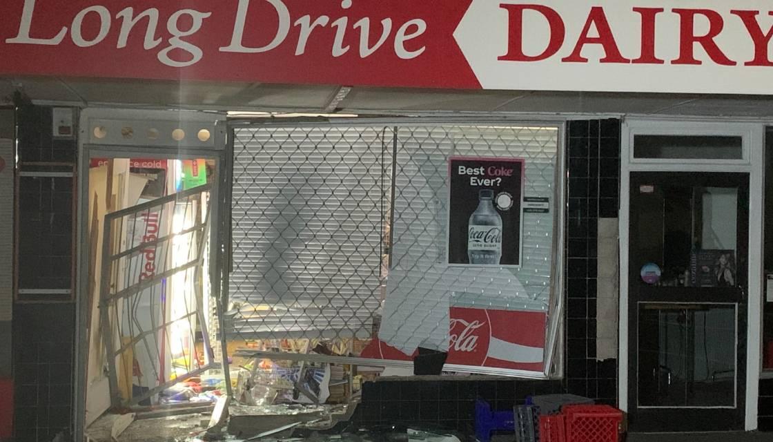 St Heliers, Auckland dairy ram-raided, pictures show entrance smashed in |  Newshub