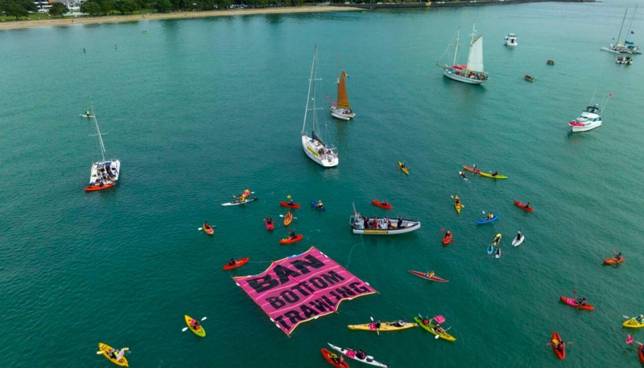 Flotilla of protesters call for end of fishing industry's