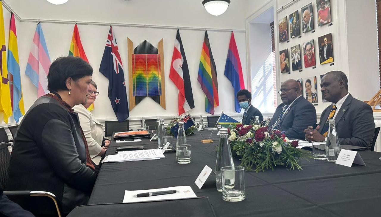 Nanaia Mahuta Solomon Islands Minister Hold Talks In Rainbow Room Despite Island Nations 5894