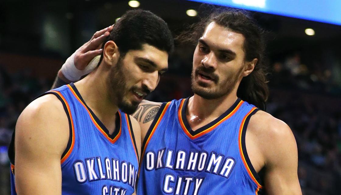 Watch: Super Stache Bros Kanter and Adams sent to rescue Durant