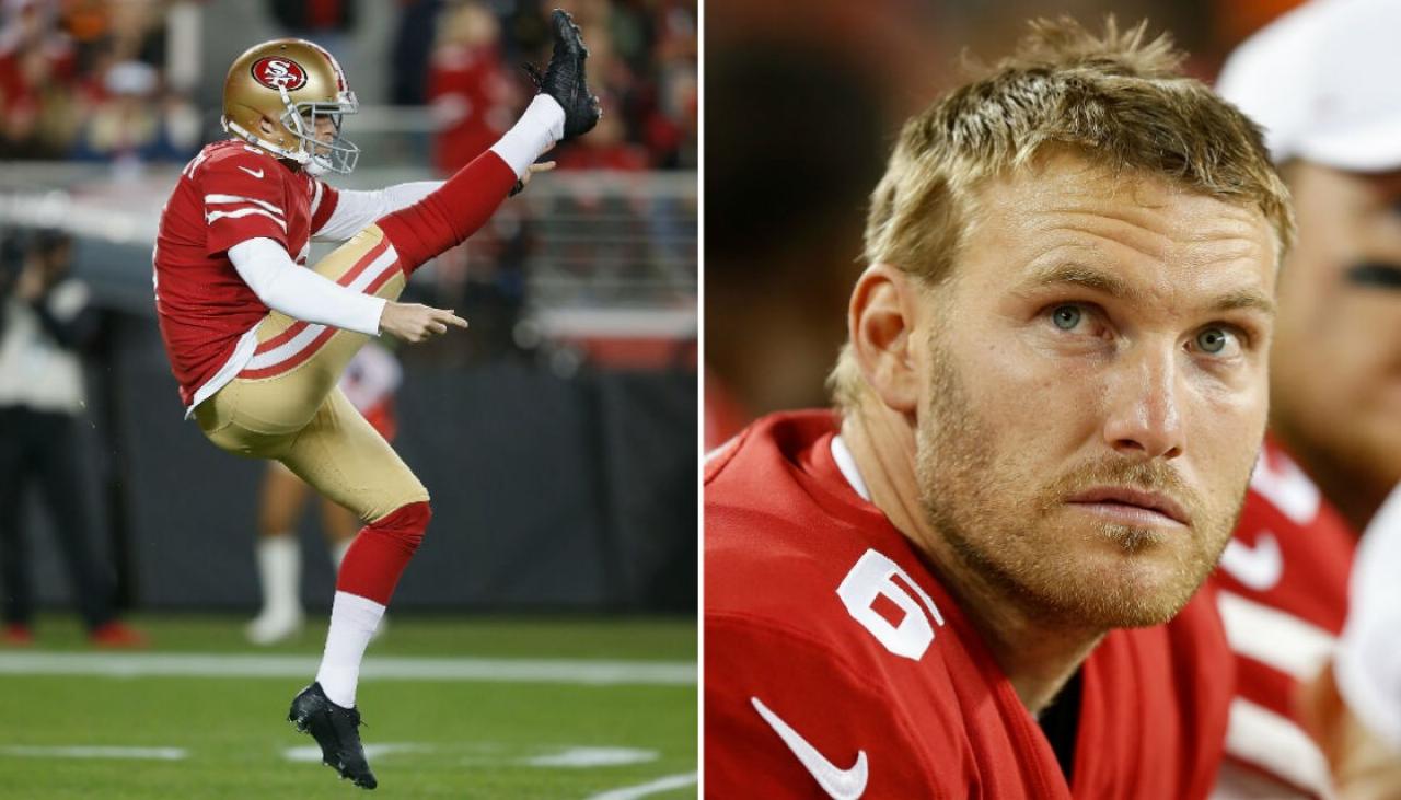 San Francisco's Perth punter Mitch Wishnowsky flies the flag for