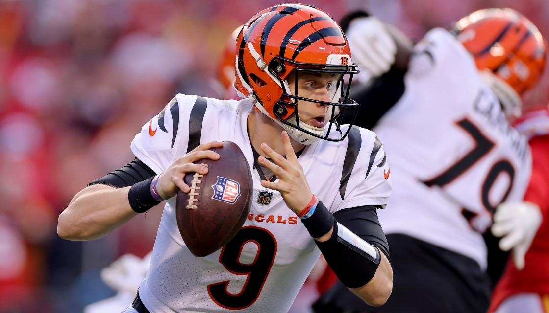 Cincinnati Bengals offensive tackle D'Ante Smith (70) warms up before the  NFL Super Bowl 56 football game against the Los Angeles Rams Sunday, Feb.  13, 2022, in Inglewood, Calif. (AP Photo/Steve Luciano