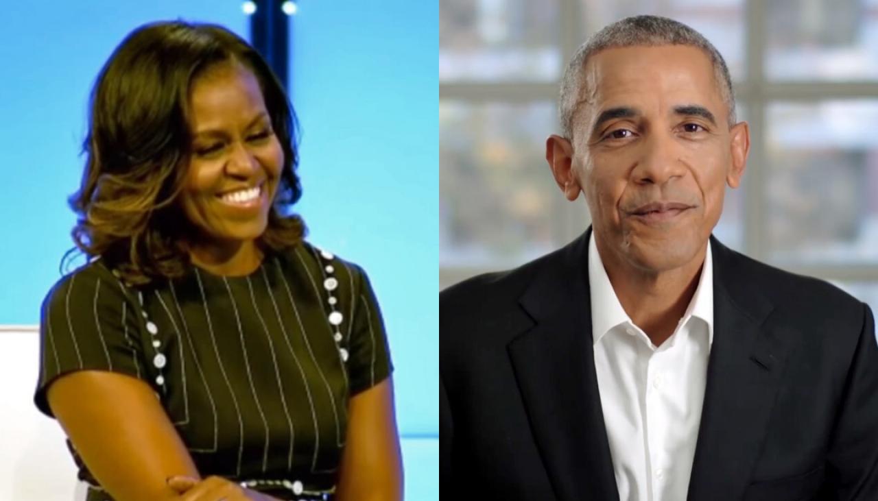 'Hey honey!' - Barack Obama crashes Michelle's talk with 25th ...