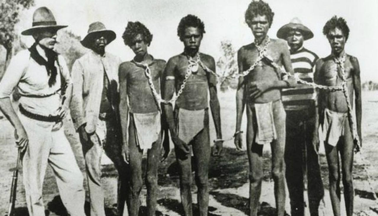 Aboriginal Chained Australia StateLibraryWesternAustralia 1120 