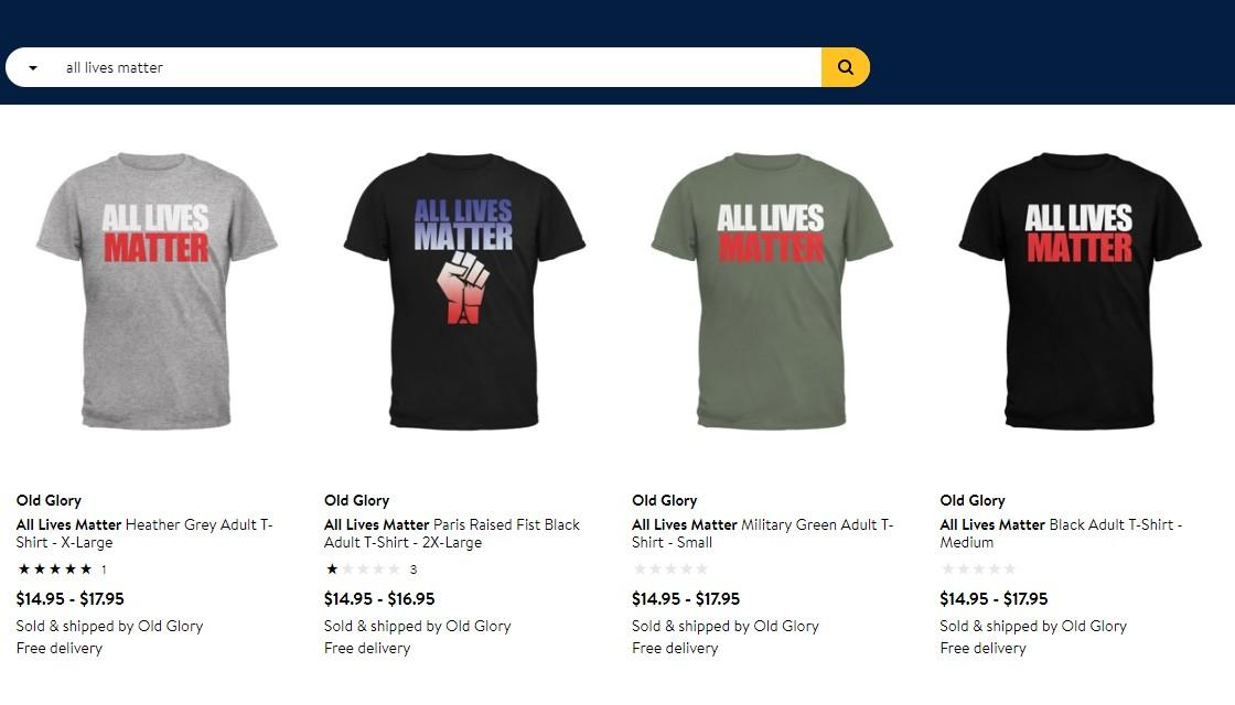 Walmart criticised for 'All Lives Matter' t-shirts | Newshub