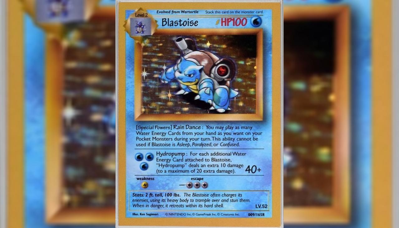 Rare Pokémon Blastoise card sells at auction for $500,000 | Newshub
